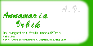 annamaria vrbik business card